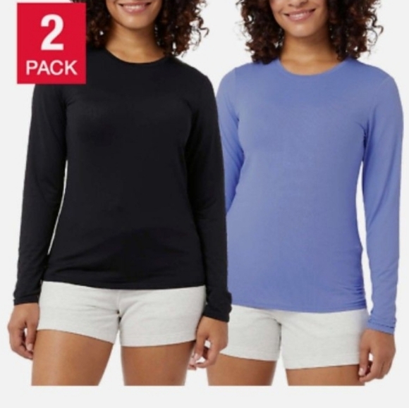 32 Degrees cool ladies long sleeve Air mesh Tshirts 2 pack - Picture 1 of 3